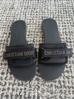 Dior Black Flat Sandals